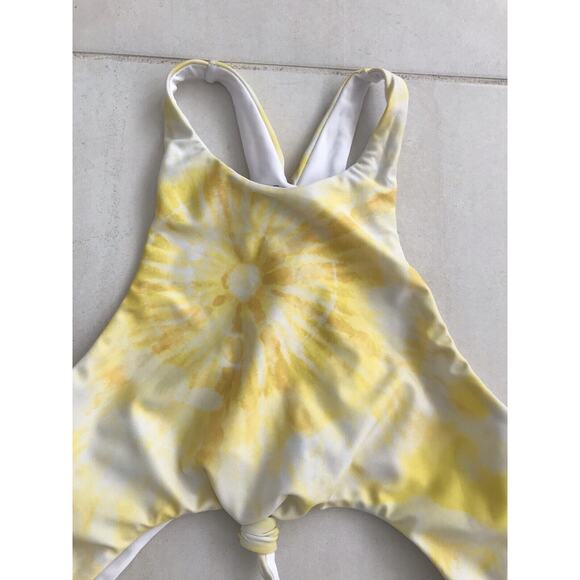 Lovers + Friends Elisa Yellow Cut Out Tie Dye One Piece Swimsuit - Picture 2 of 11